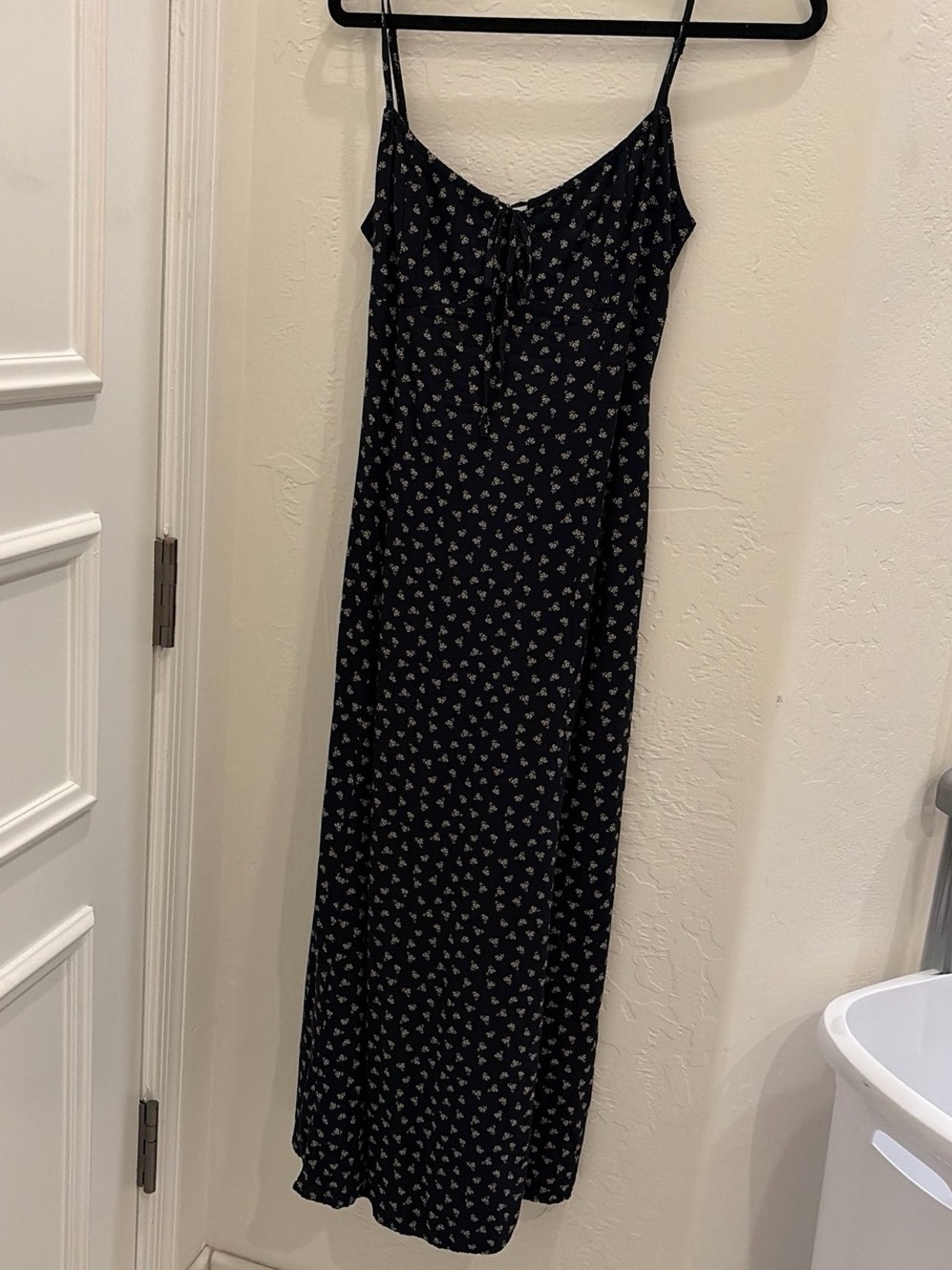 Brandy Melville Navy Maxi Dress with White Floral Print